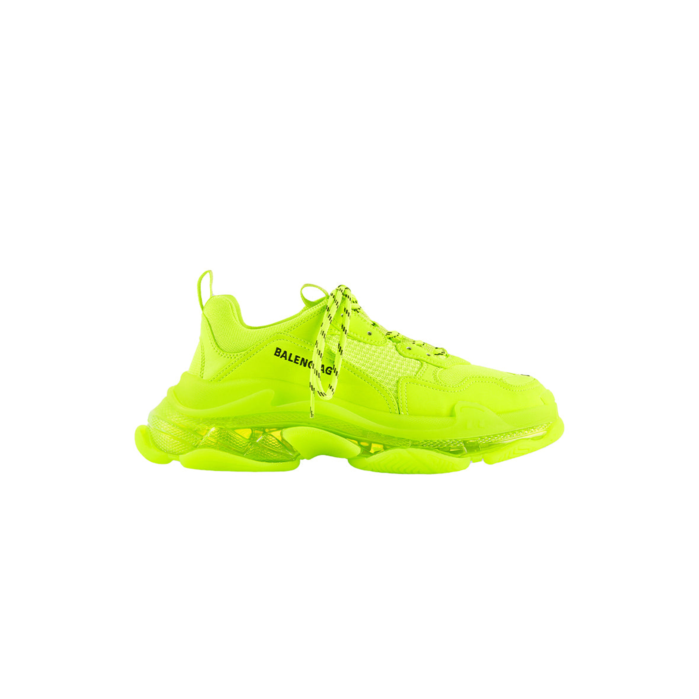 Ba*len*cia*ga triple s mesh and faux leather trainers in fluo yellow 541624w2ff17320